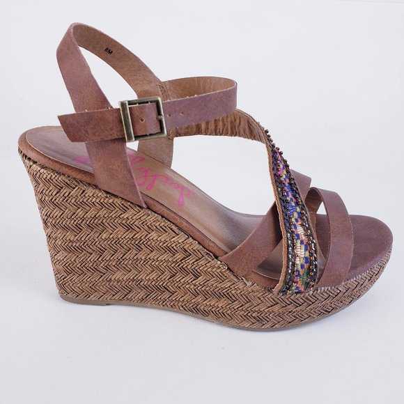 JellyPop Beaded Wicker Wedge Size 8 - Picture 1 of 14